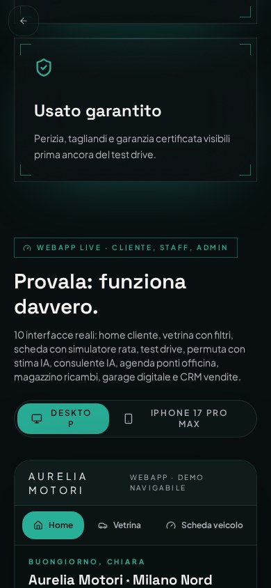 Anteprima reale del sito di Aurelia Motori