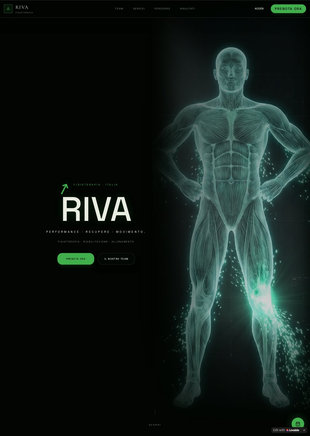 Anteprima reale del sito di Riva Fisioterapia