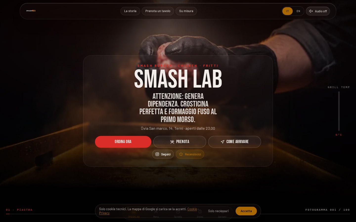 Anteprima reale del sito di SMASH LAB