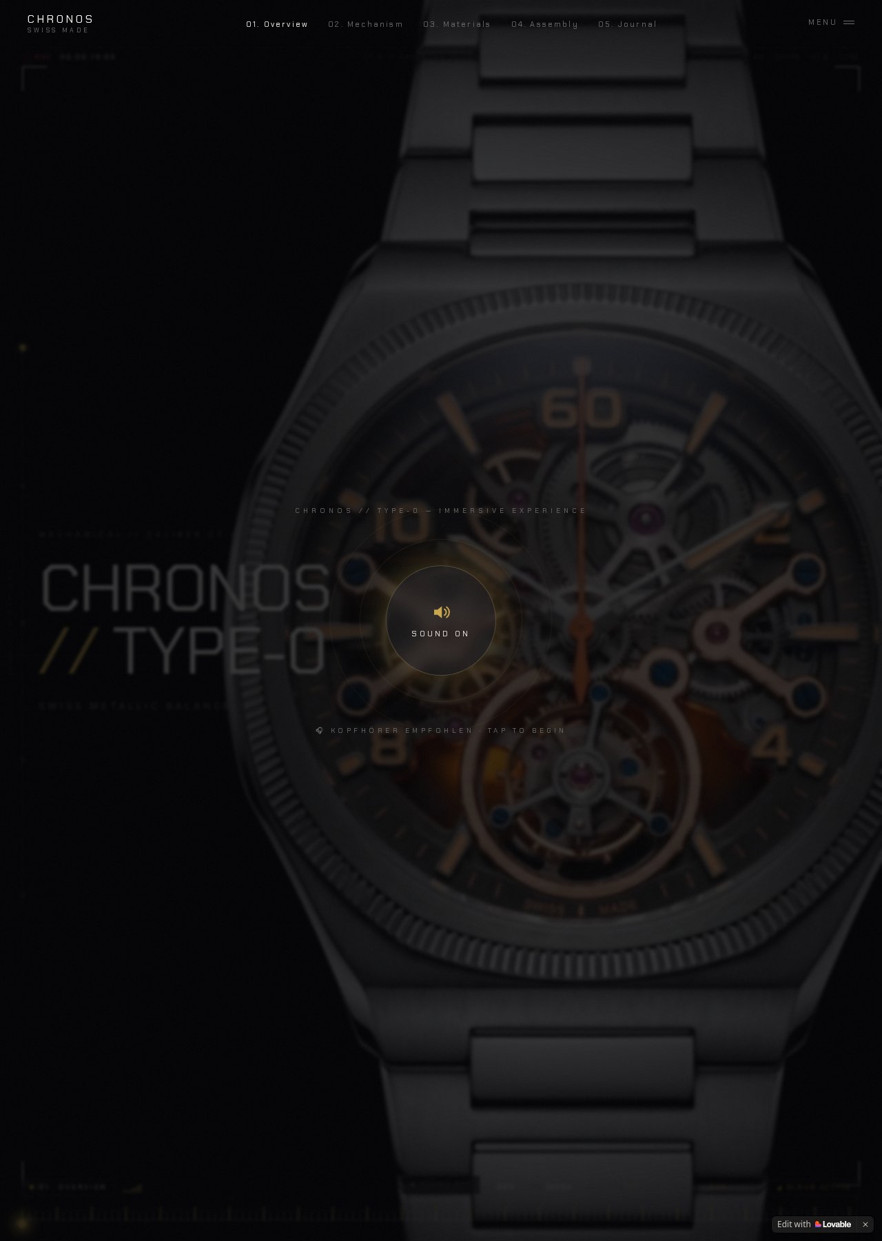 Anteprima reale del sito di CHRONOS Type-0